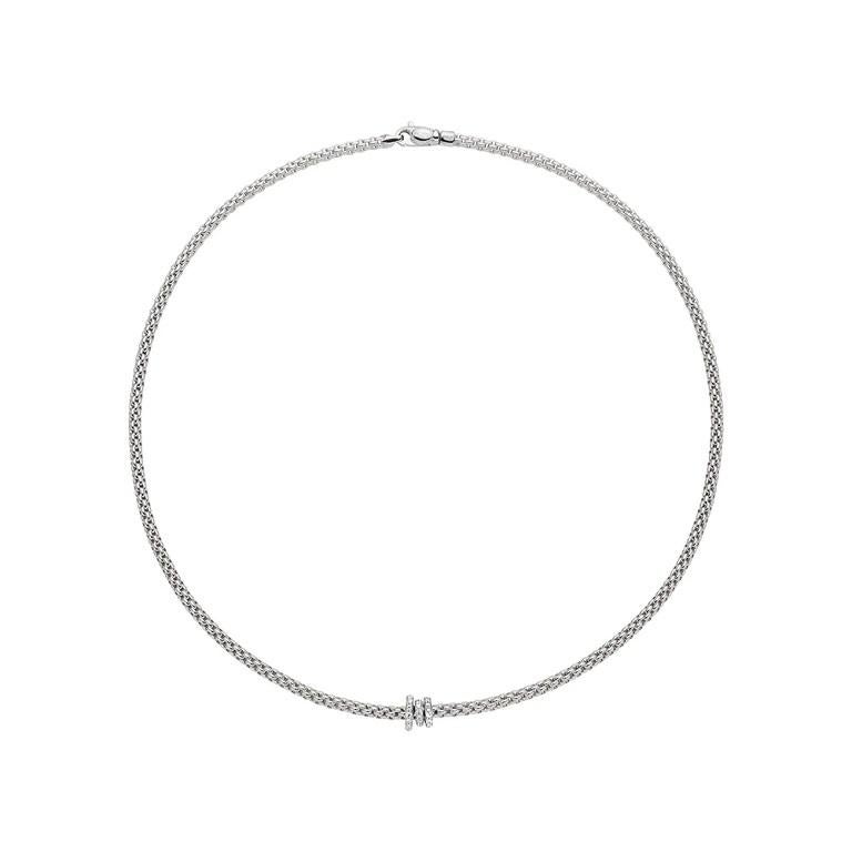 Fope 18k Weißgold 0,31 Karat Diamanten Prima Damen-Halskette 74408CX_PB_B_BBB_043 im Zustand „Neu“ im Angebot in Wilmington, DE