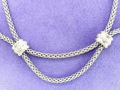 Fope Collier en or blanc 18K à 2 rangs de cordes et diamants 0.50 carats