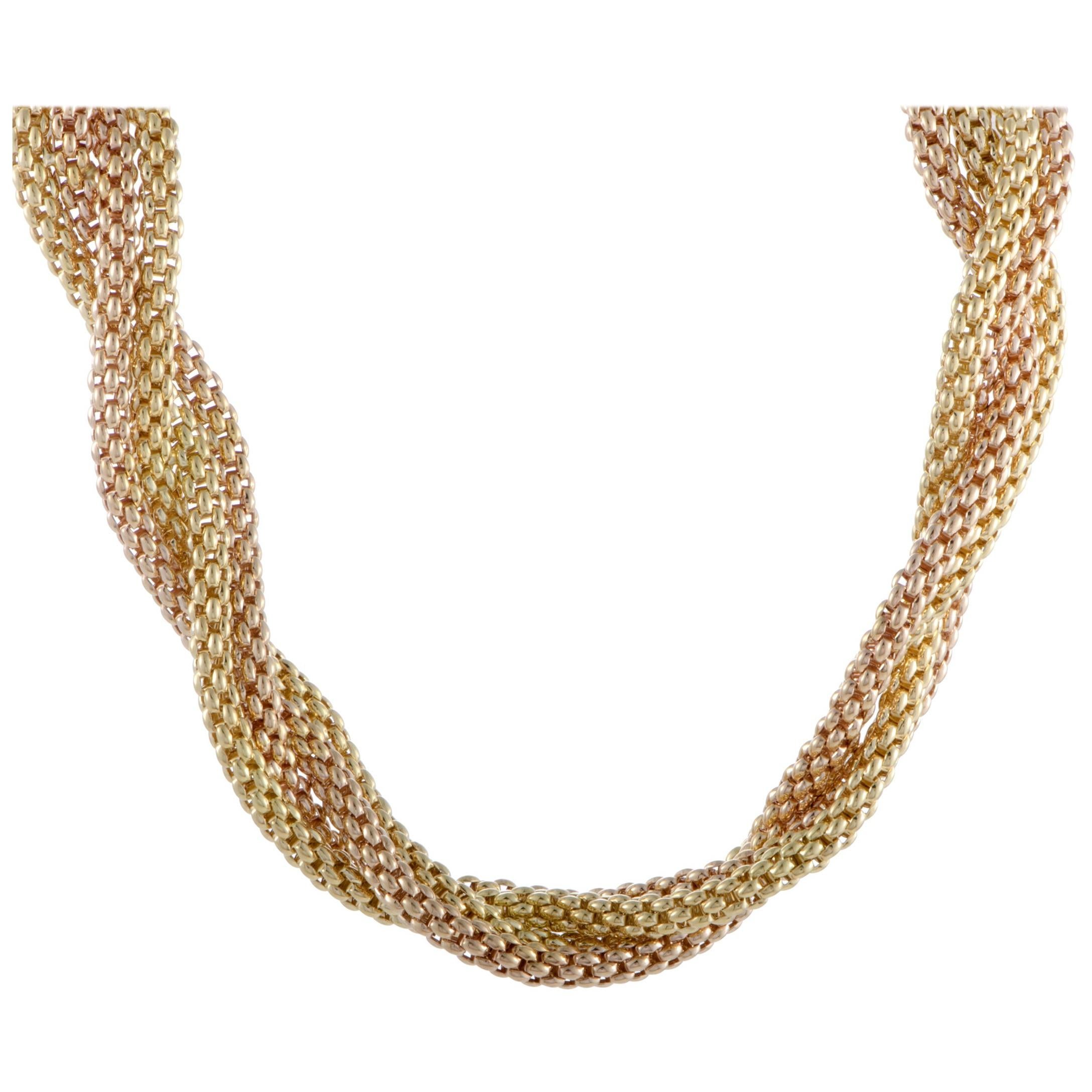 Fope 18 Karat Yellow and Rose Gold Two-Tone Chain Necklace