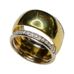 Fope 18K Yellow and White Gold and Diamond "Hula Hoop" Ring