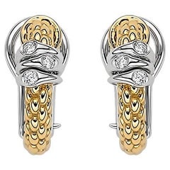 Fope 18k Yellow Gold 0.08ct Diamonds Prima Hoop Earrings 74608OX_BB_G_XBX_000