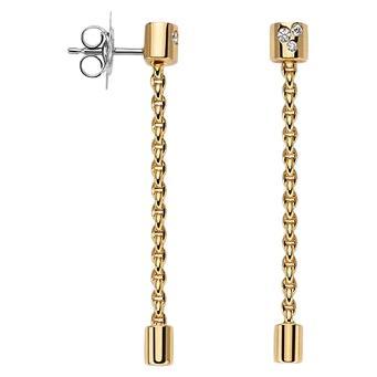 Fope Boucles d'oreilles pour dames en or jaune 18k avec 0,09ct de diamants Aria 89003OX_BB_G_XGX_000 en vente
