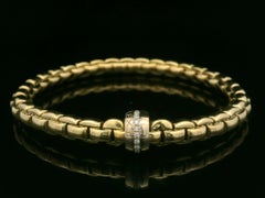 Fope 18k Yellow Gold 0.15ctw Diamond Flex It Stretch Slip On Rondell Bracelet