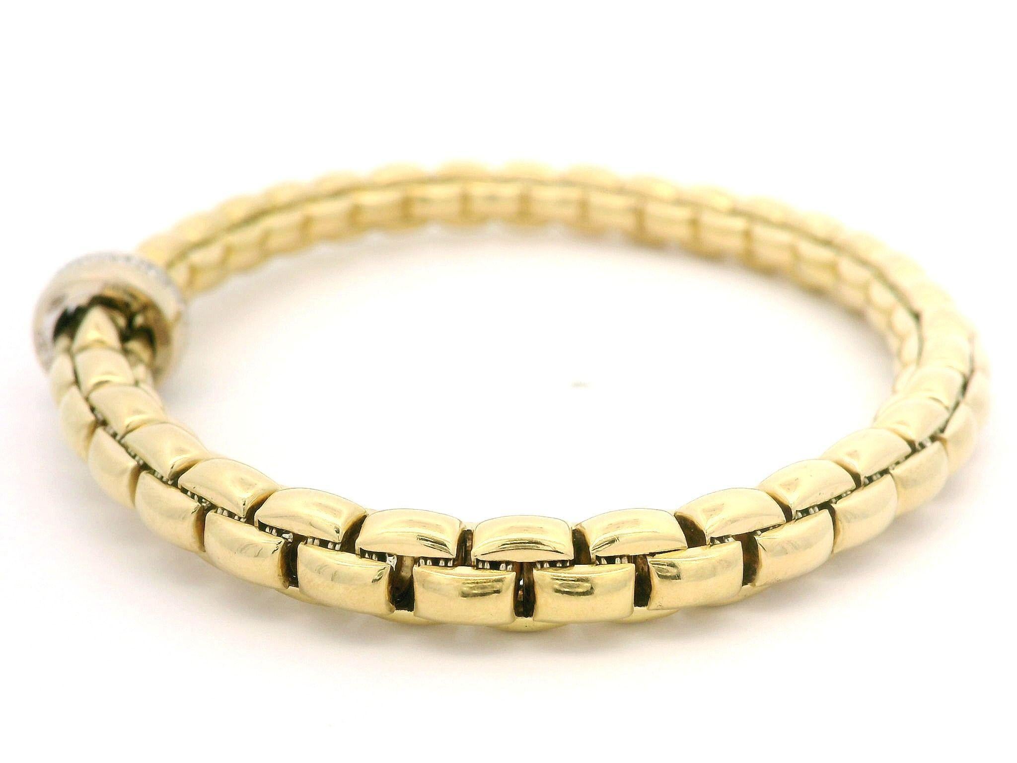Fope 18k Yellow Gold 0.15ctw Diamond Flex It Stretch Slip On Rondell Bracelet 3