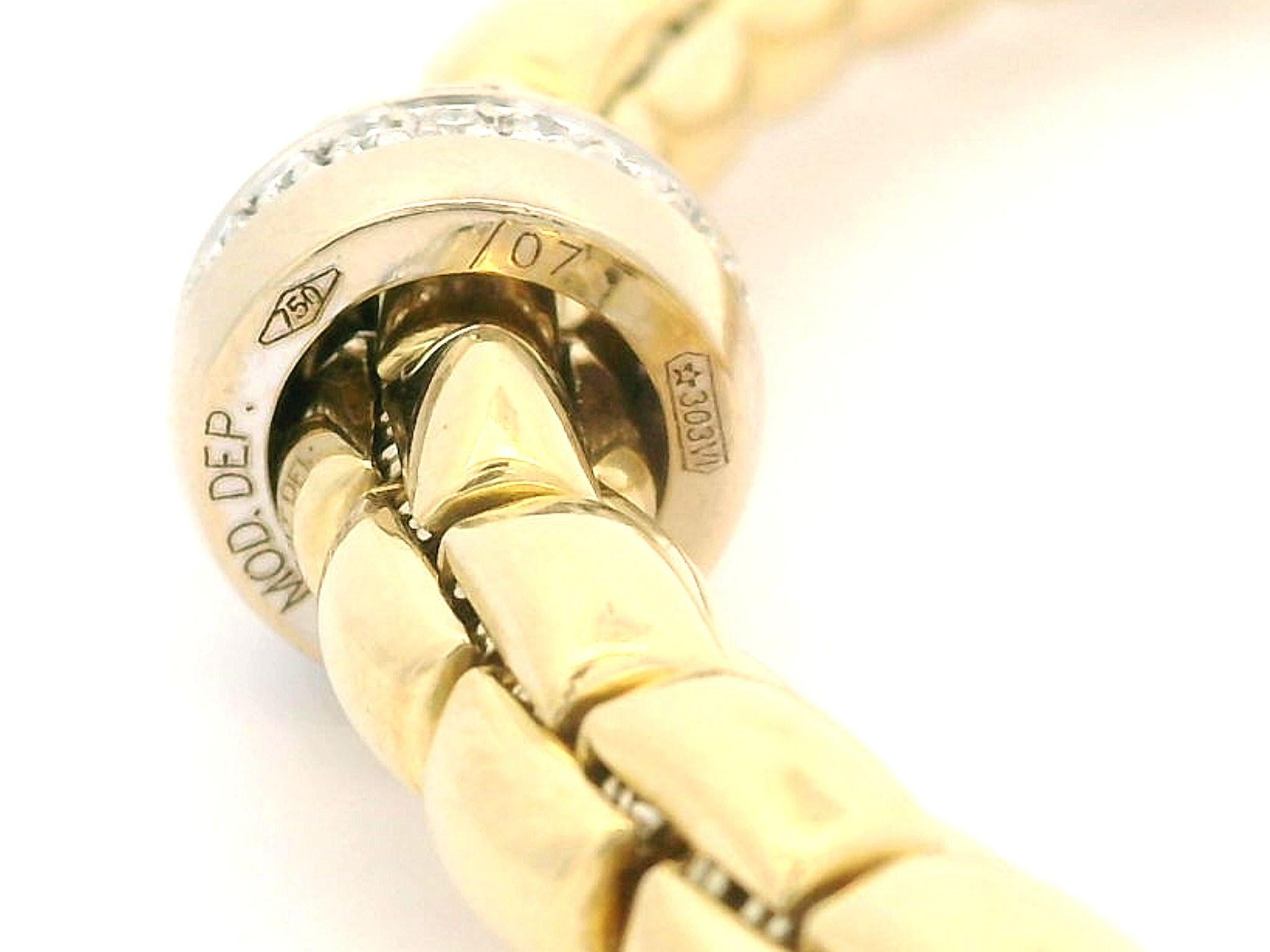 Fope 18k Yellow Gold 0.15ctw Diamond Flex It Stretch Slip On Rondell Bracelet 4