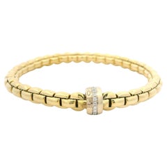 Fope 18k Yellow Gold 0.15ctw Diamond Flex It Stretch Slip On Rondell Bracelet