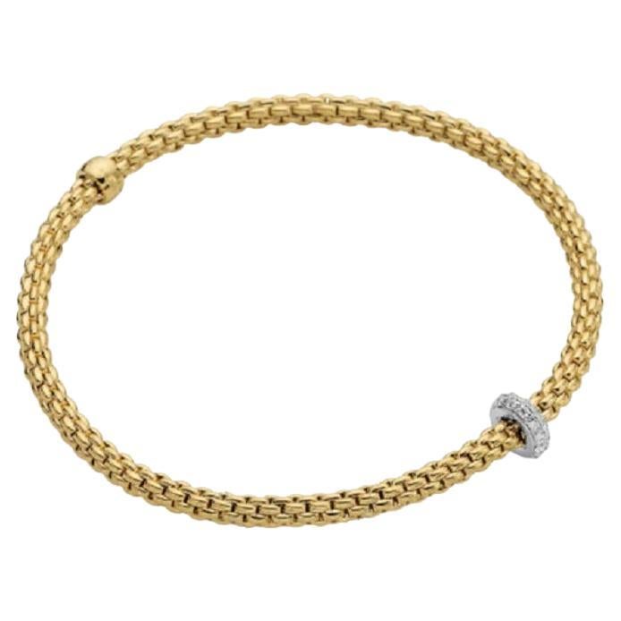 Fope 18k Yellow Gold 0.16ct Diamond Eka Ladies Bracelet 73901BX_BB_G_BBB_00S For Sale