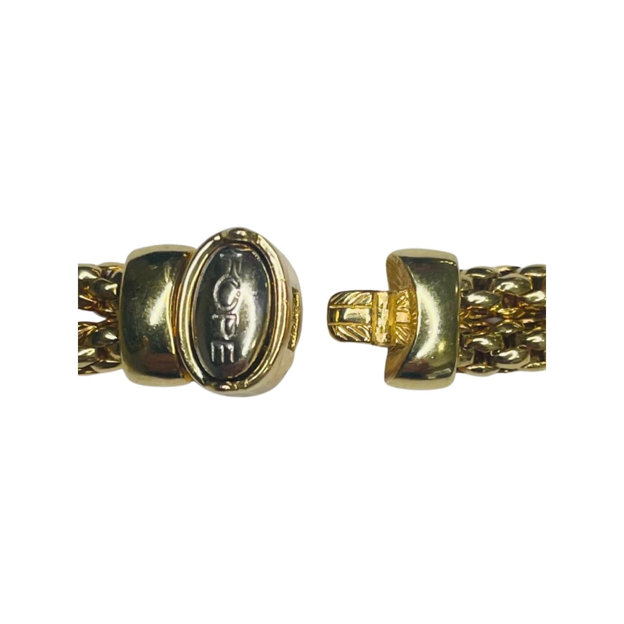Taille ronde Collier en forme de corbeille en or jaune 18 carats à double rangée de diamants style panier tissé en vente