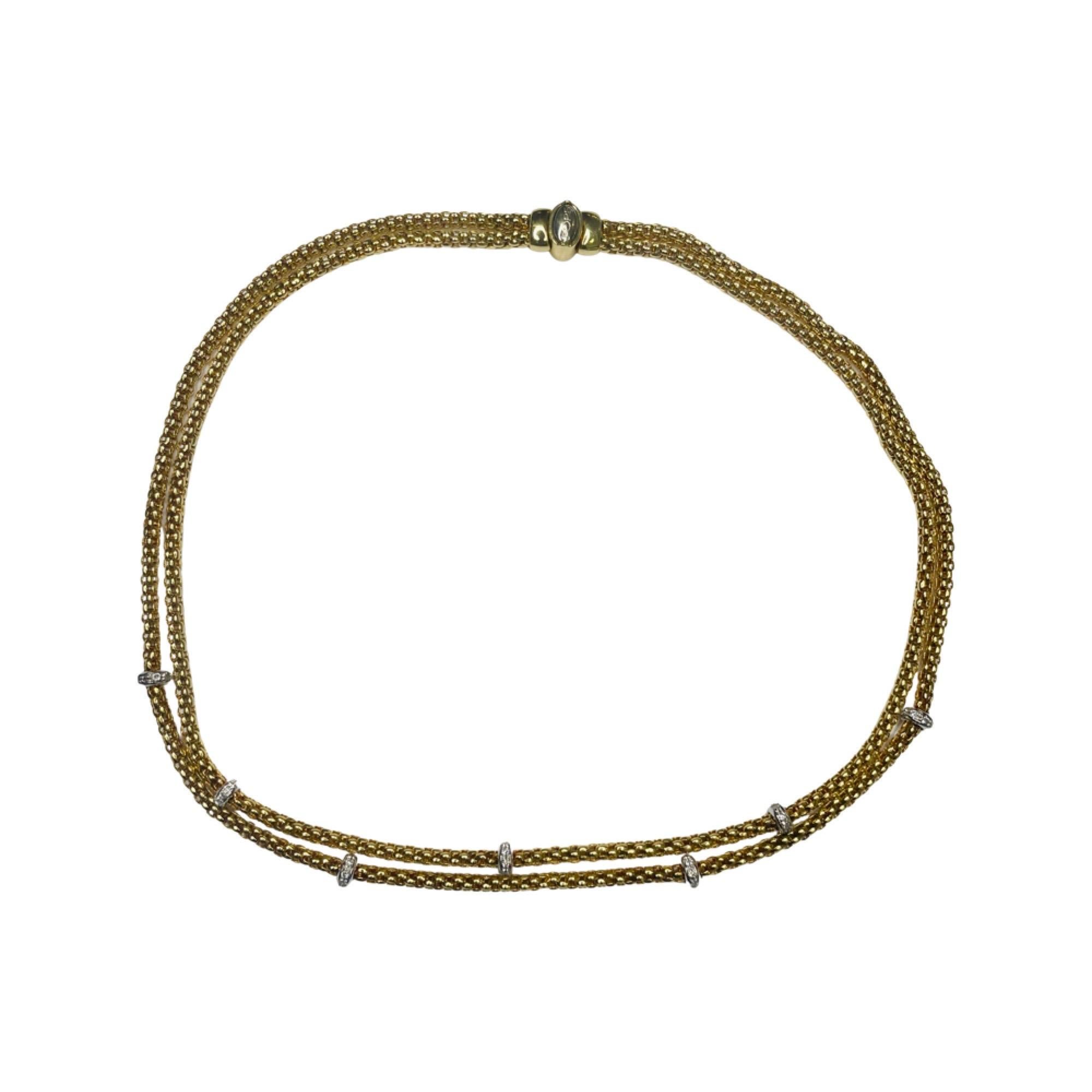 fope 18 carat yellow gold double necklace