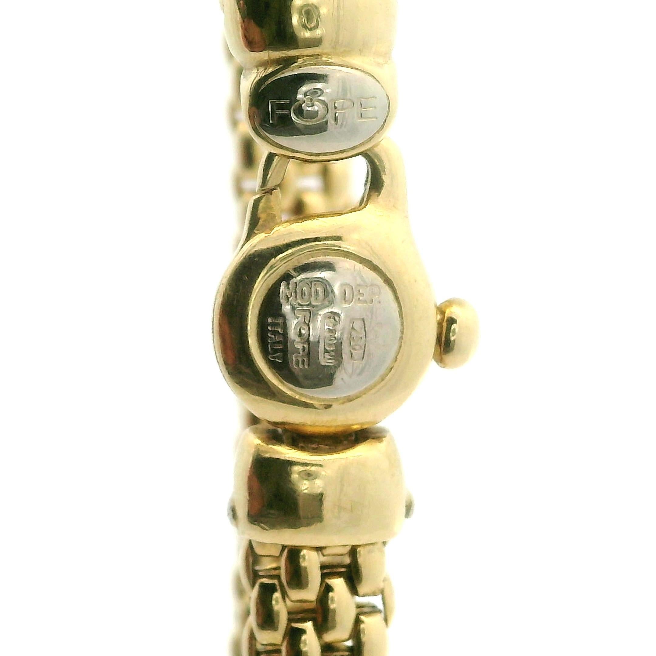 Fope 18k Yellow Gold Mesh Interlocking Tube Bracelet w/ Custom Lobster Clasp 1