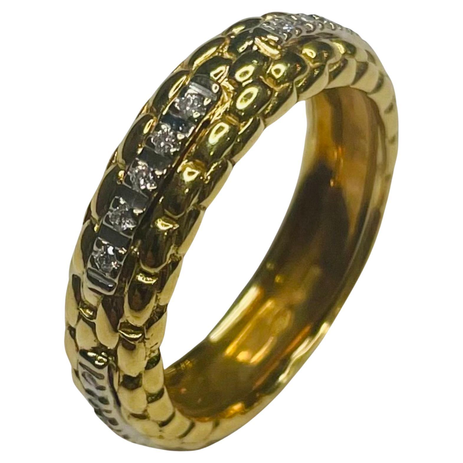 Fope 18K Yellow & White Gold and Diamond "Lucrezia" Ring