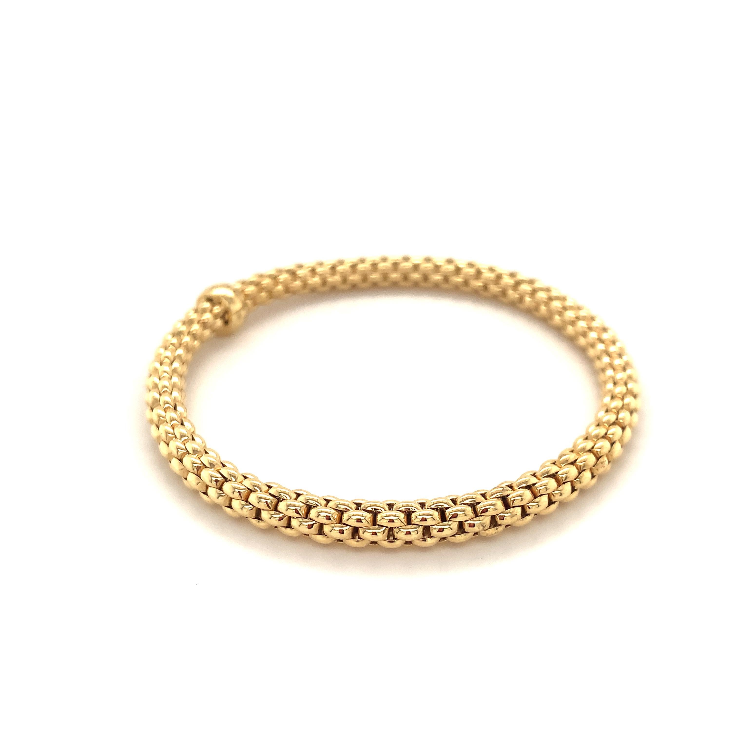 Modern Fope Bracelet 18K Yellow Gold with Solid Gold Rondel 620BM-G