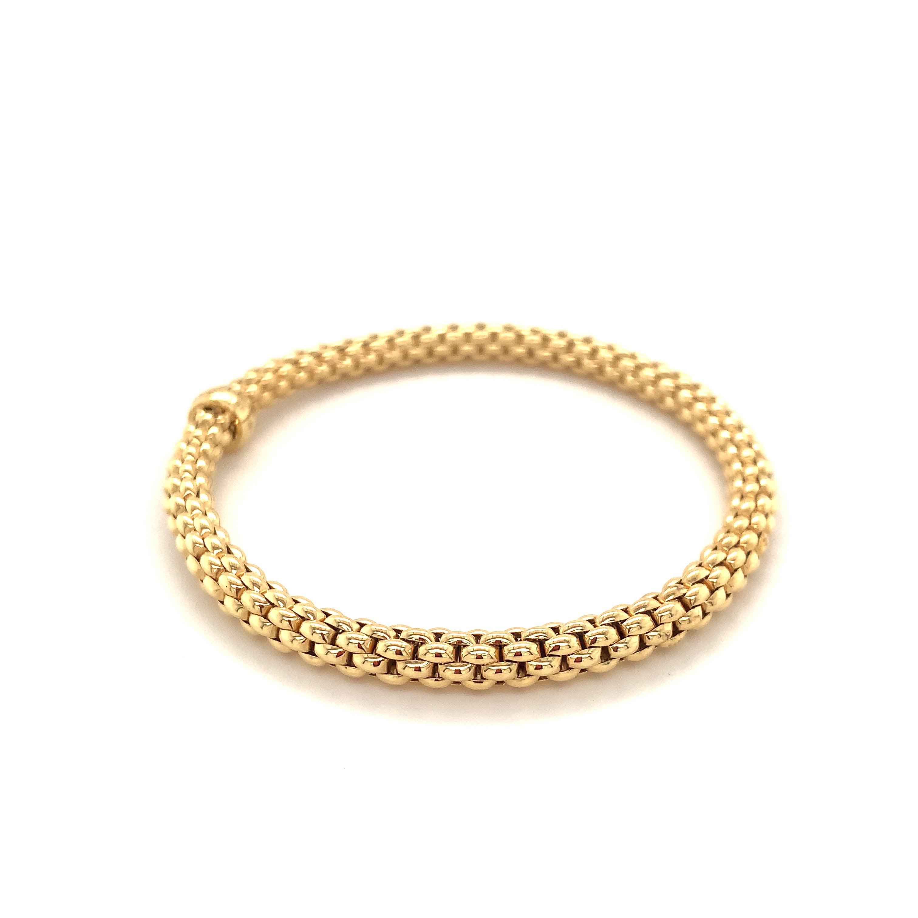 Fope Bracelet 18K Yellow Gold with Solid Gold Rondel 620BM-G In New Condition In Lumberton, TX