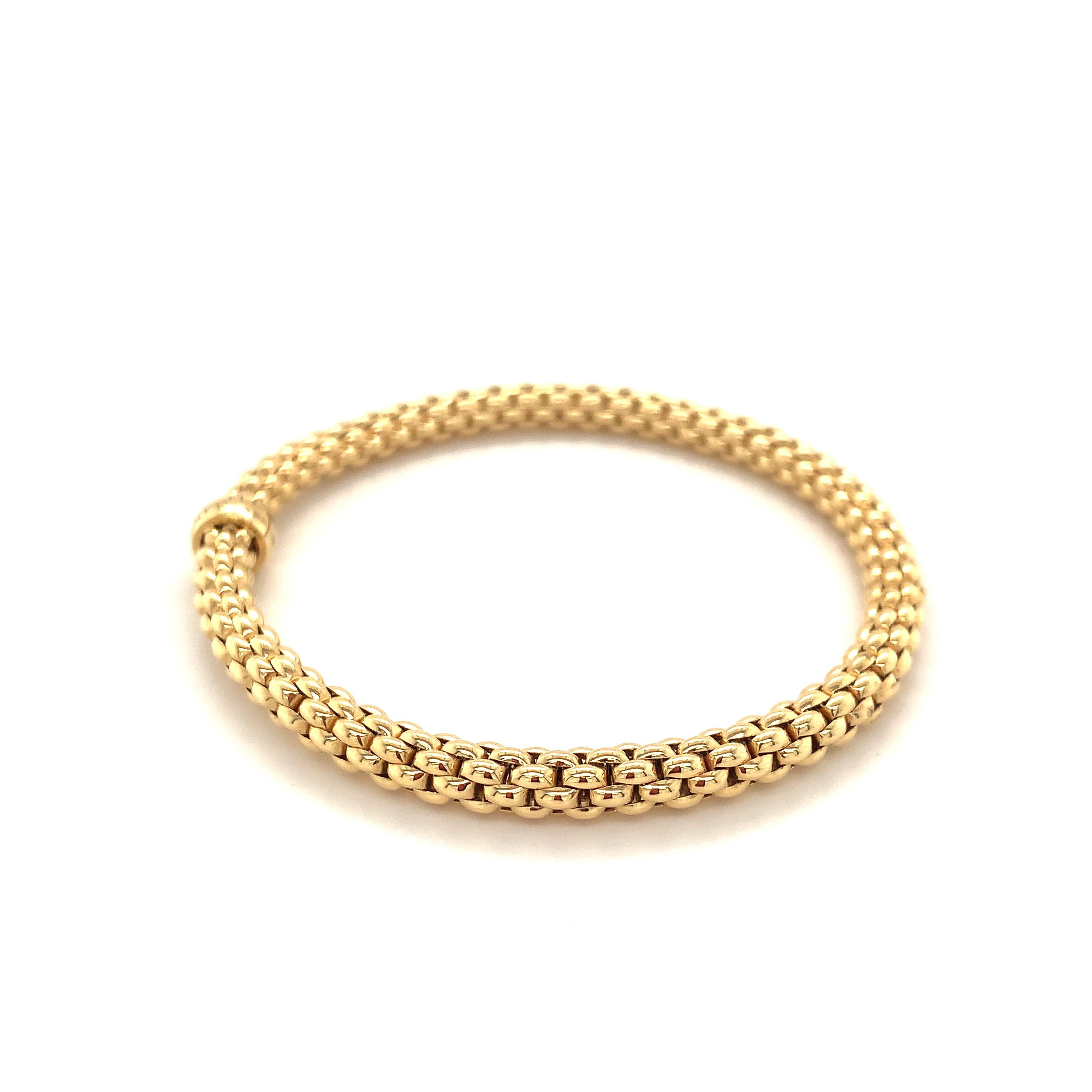 Women's or Men's Fope Bracelet 18K Yellow Gold with Solid Gold Rondel 620BM-G
