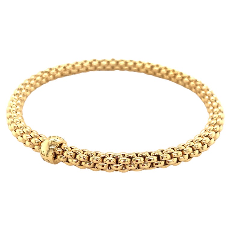 Bracelet en forme de feuille en or jaune 18 carats avec rondelle en or  massif 620BM-G En vente sur 1stDibs