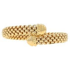 FOPE Bypass Bangle Bracelet 6 1/2" - Yellow Gold 18k Flexible Panther Chain