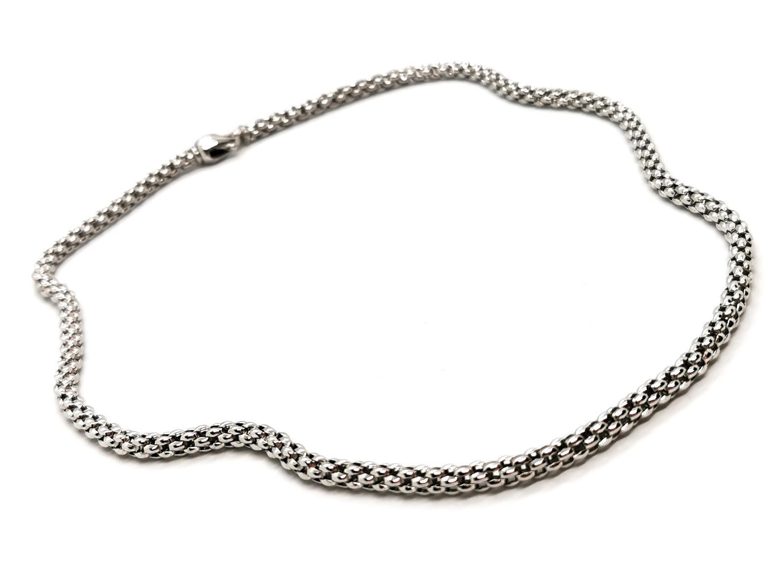 Women's Fope Chain Necklace White Gold