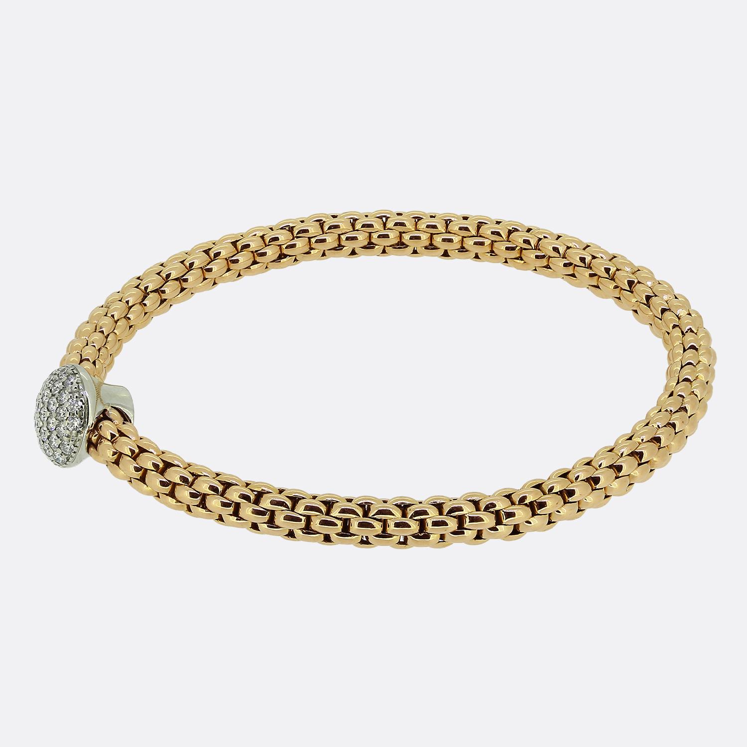 Taille ronde Fope - Bracelet Flex It avec diamants en vente