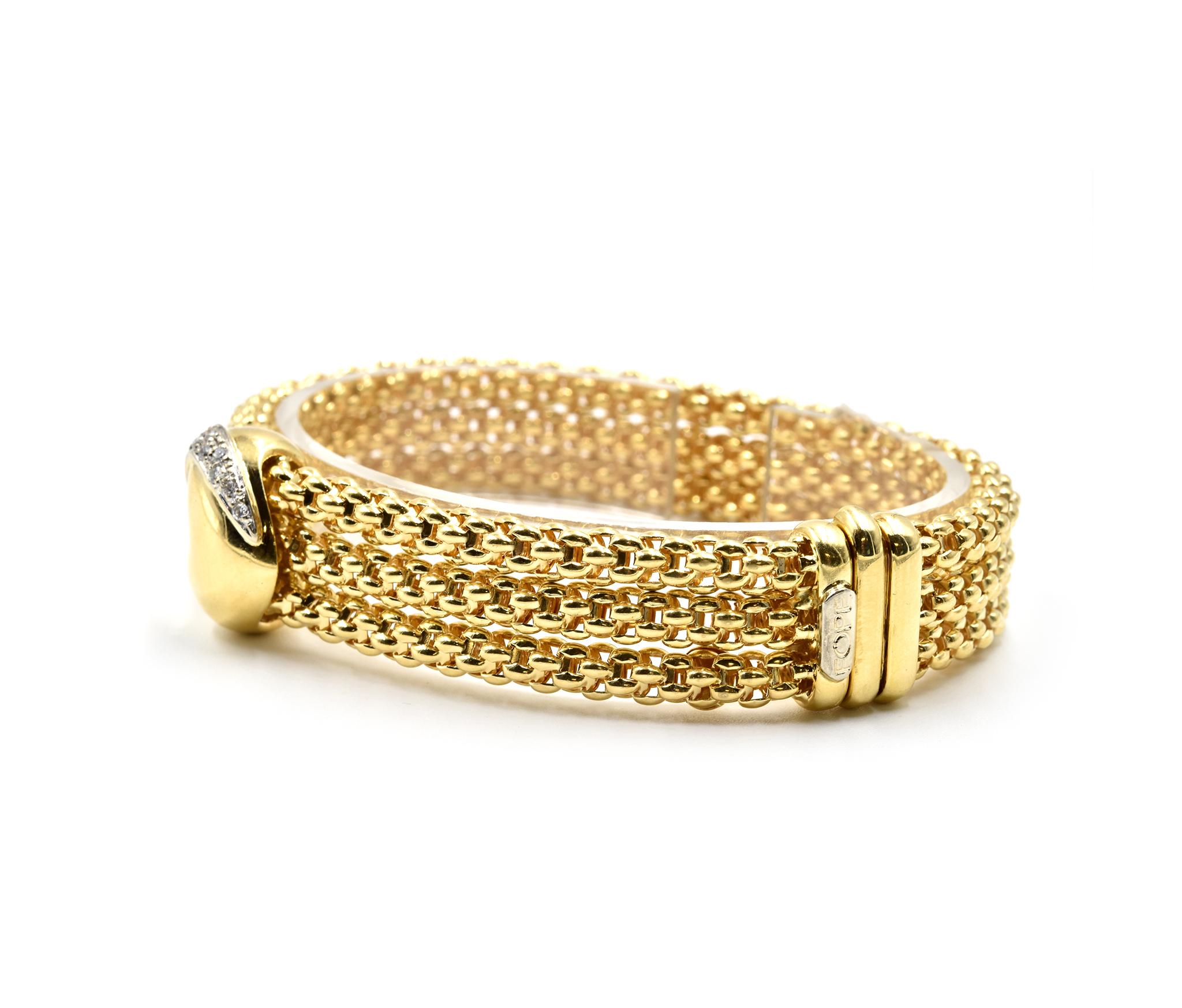 Modern Fope Diamond Heart Bracelet 18 Karat Yellow Gold