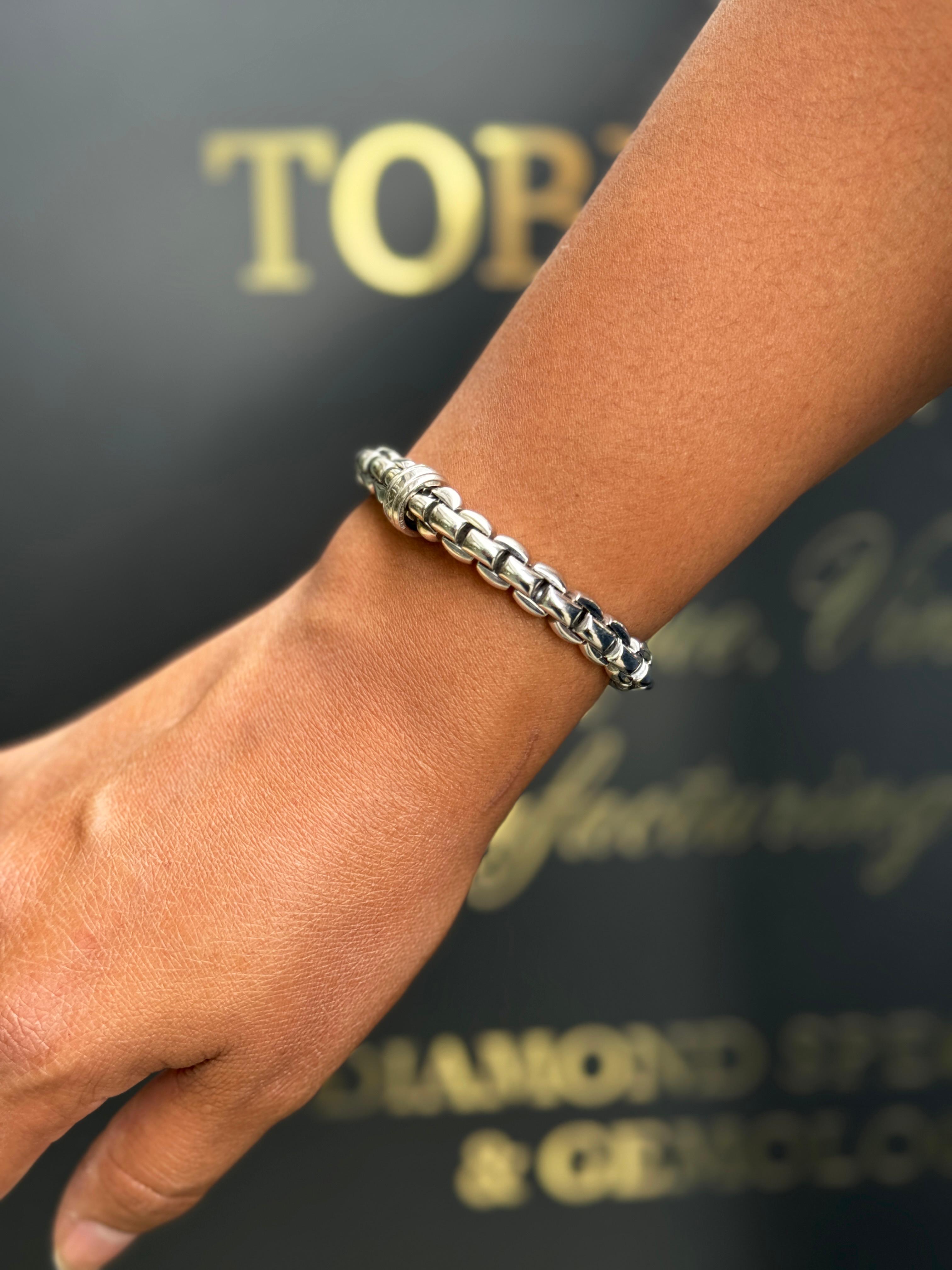 FOPE Eka Flex'it 18 Carat White Gold Mesh Bracelet For Sale 1