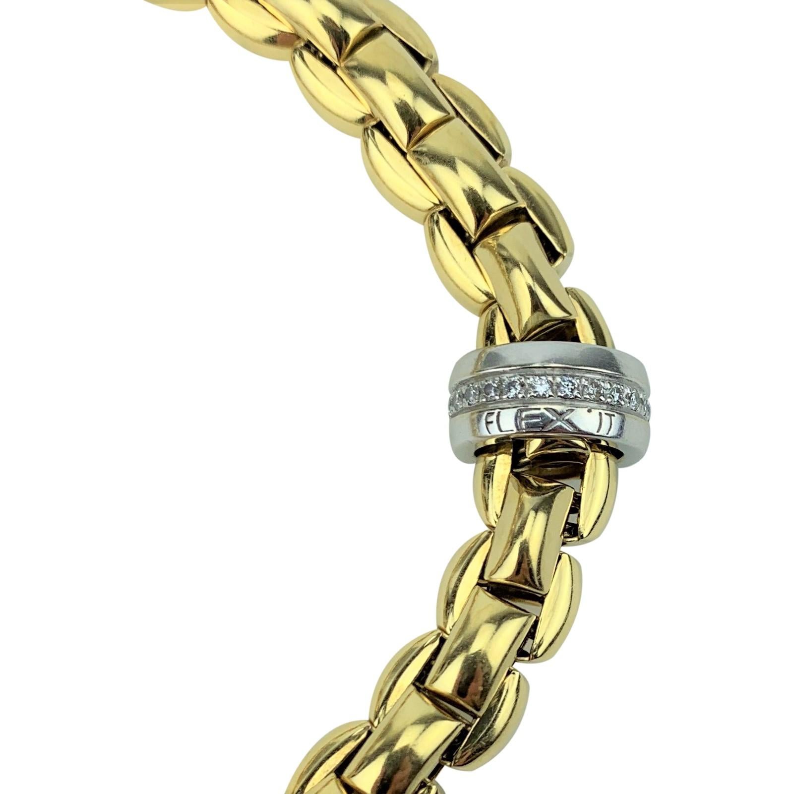 Fope Flex It 18 Karat Yellow Gold and Diamond Bangle Bracelet 1