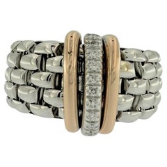 Fope Flex Ring White and Rose Gold with Diamonds