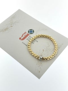 Fope Flex Yellow and White Gold Bracelet with Diamonds