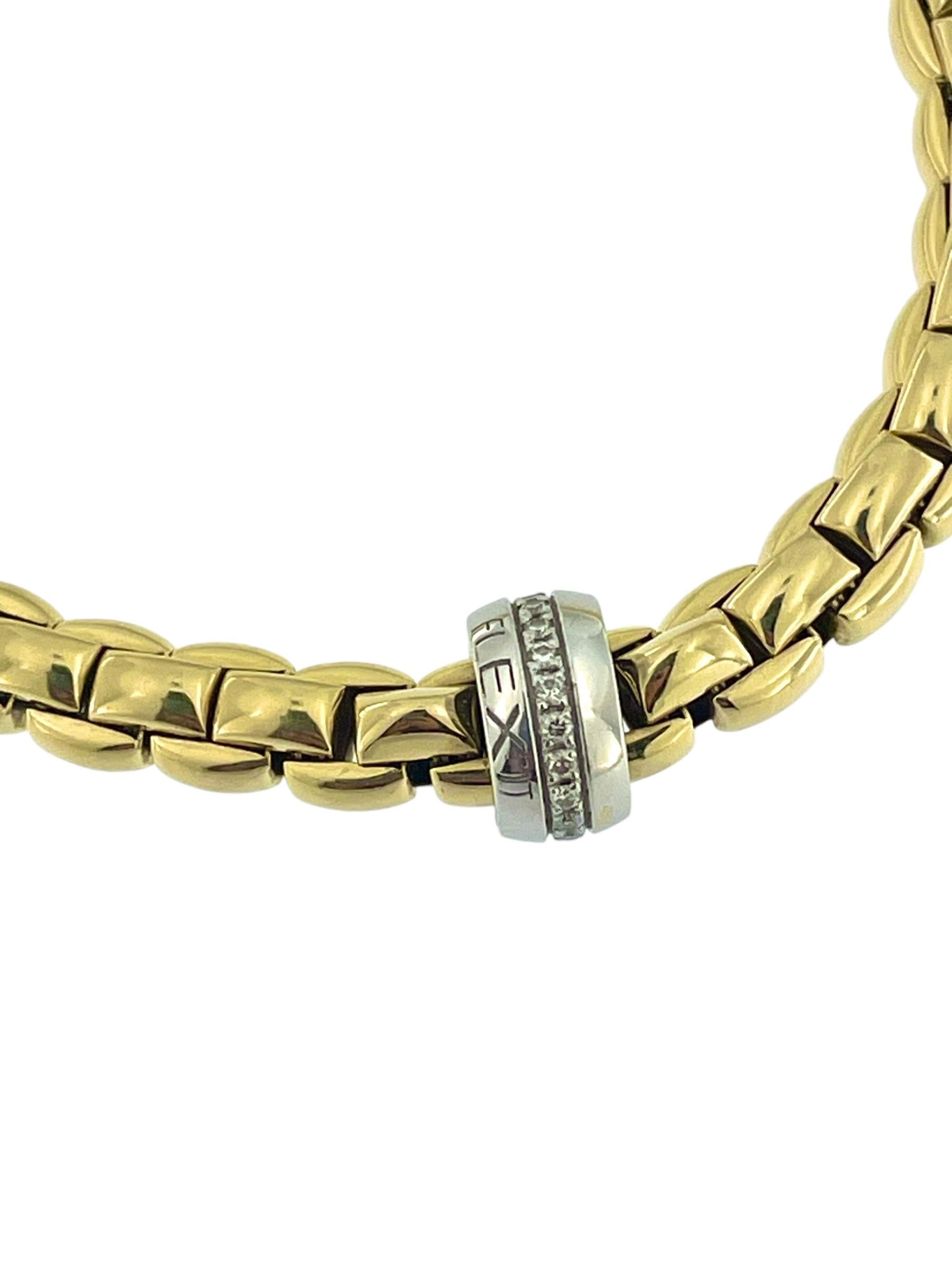 Fope Flex Yellow and White Gold Bracelet with Diamonds For Sale 2