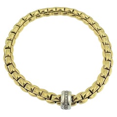 Fope Flex Gelb- und Weißgoldarmband mit Diamanten