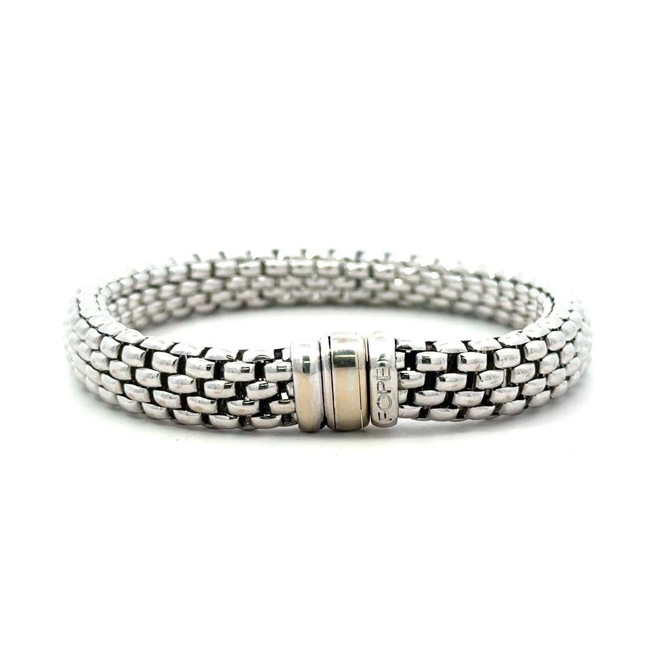 Femenino o masculino FOPE Pulsera de eslabones flexibles de oro blanco de 18 quilates en venta