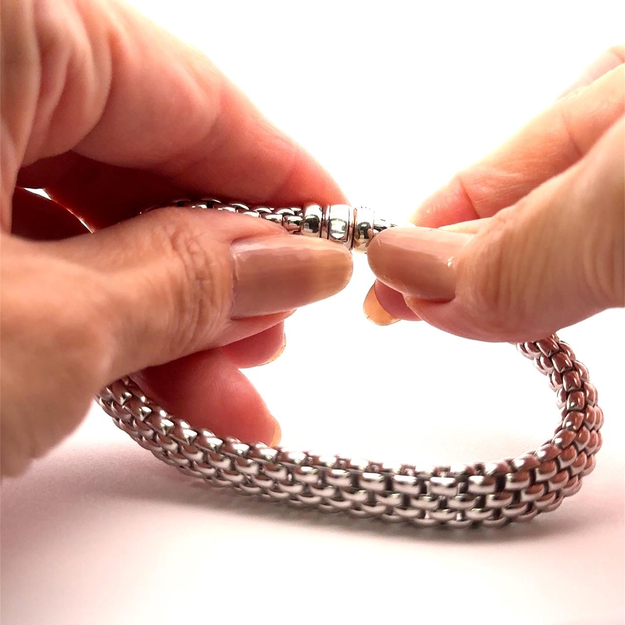 Fope Bracelet flexible A Link en or blanc 18K en vente 1