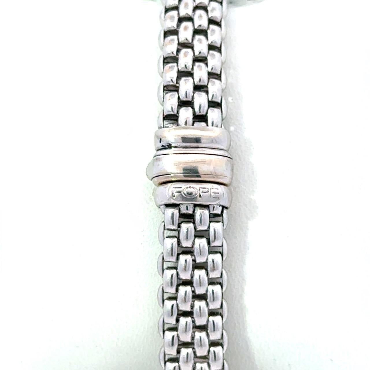 FOPE Pulsera de eslabones flexibles de oro blanco de 18 quilates en venta 4