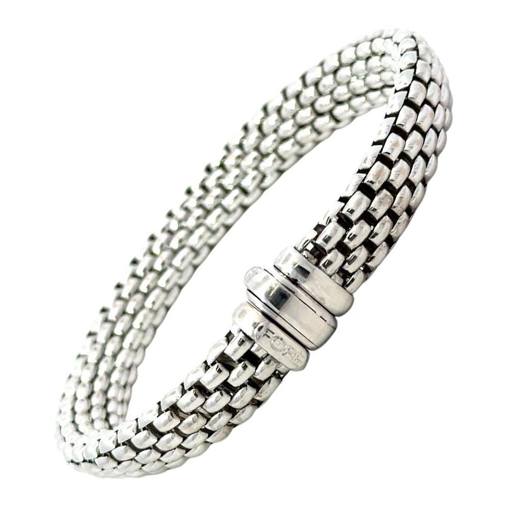 Fope Bracciale flessibile A Link in oro bianco 18 carati