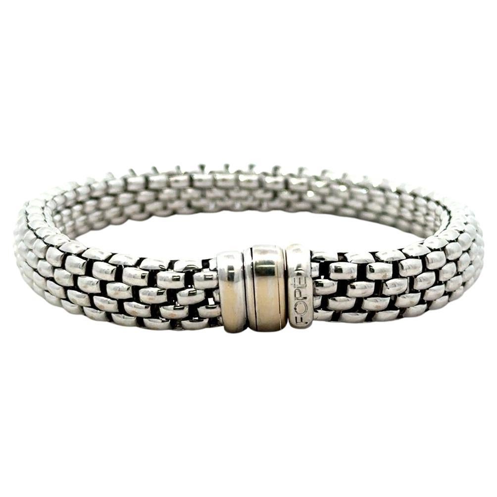 FOPE Pulsera de eslabones flexibles de oro blanco de 18 quilates en venta