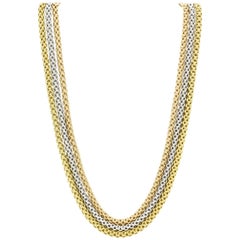 Fope Flex'it 18 Karat Tri-Colored Three Strand Gold Necklace