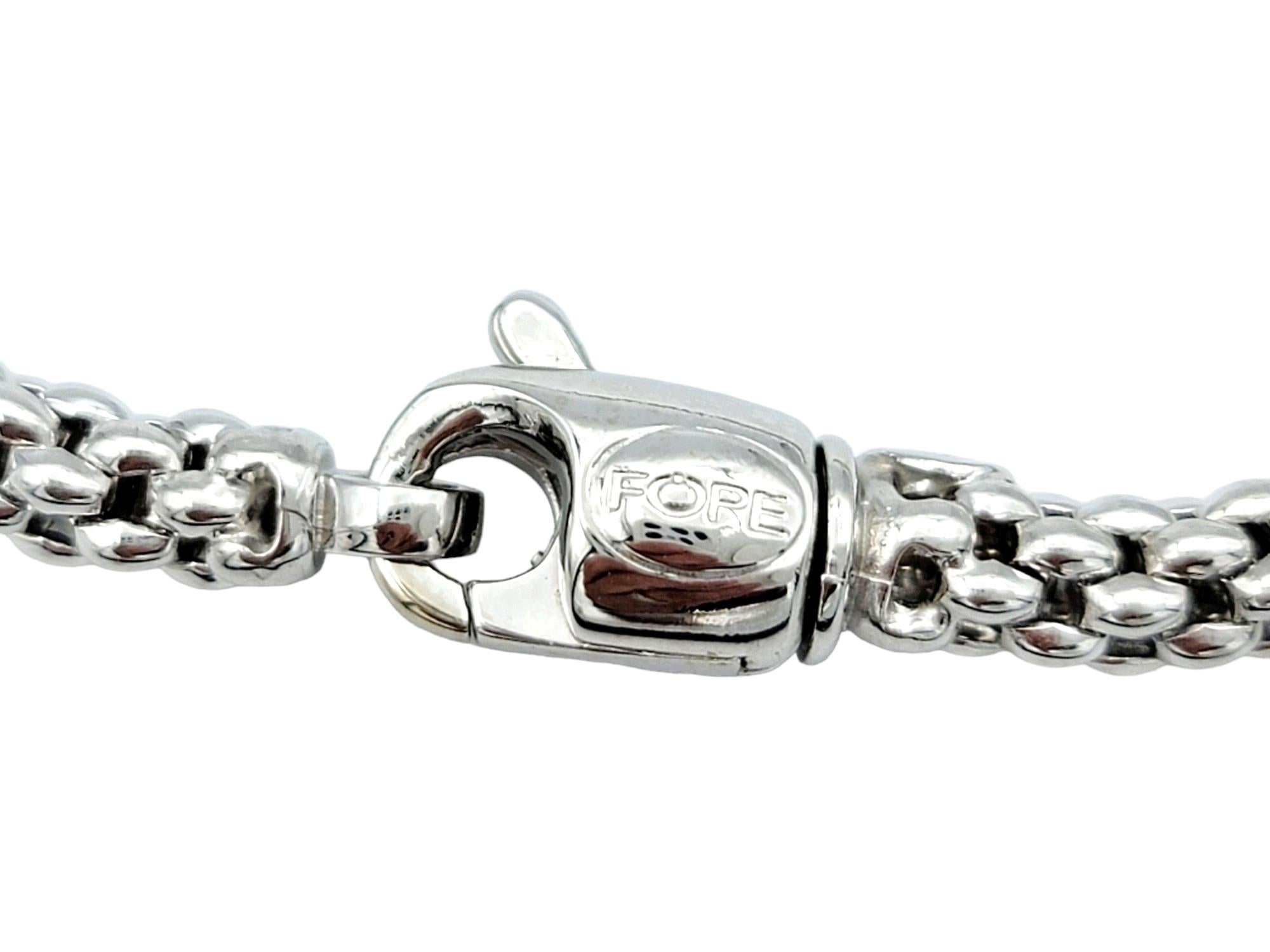 Fope Flex'It Pavé Diamond Popcorn Mesh Pendant Necklace in 18 Karat White Gold In Good Condition In Scottsdale, AZ