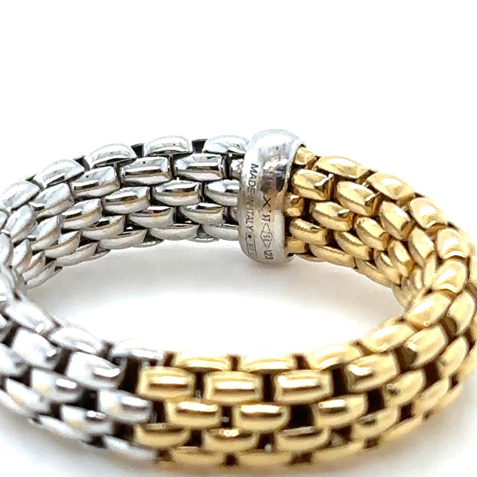 Modern Fope Flex'it Ring 18 Karat White and Yellow Gold