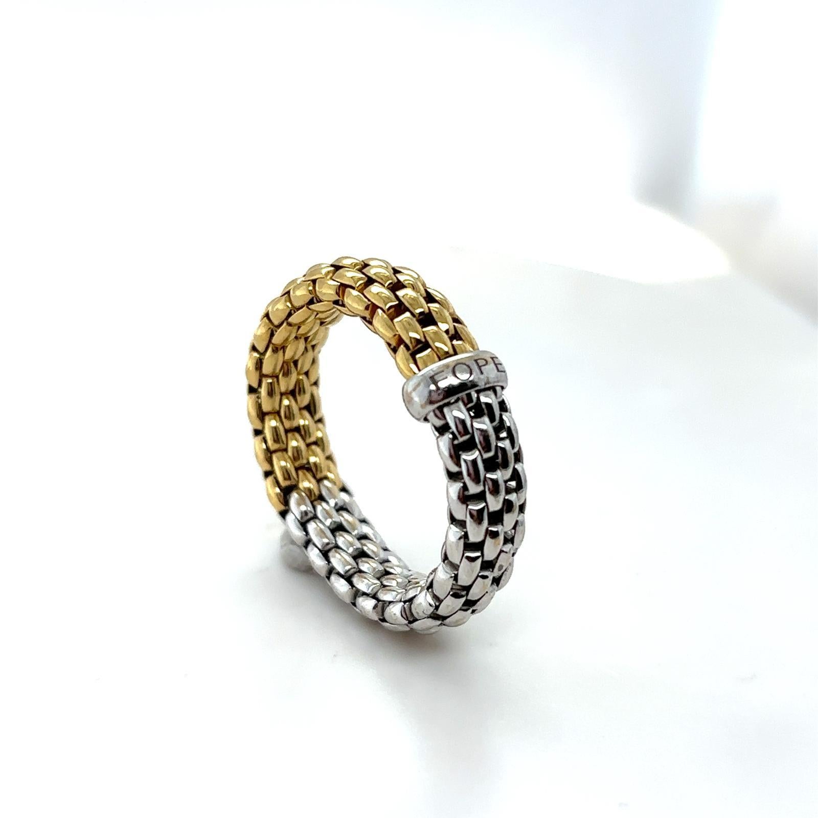 Fope Flex'it Ring 18 Karat White and Yellow Gold 1