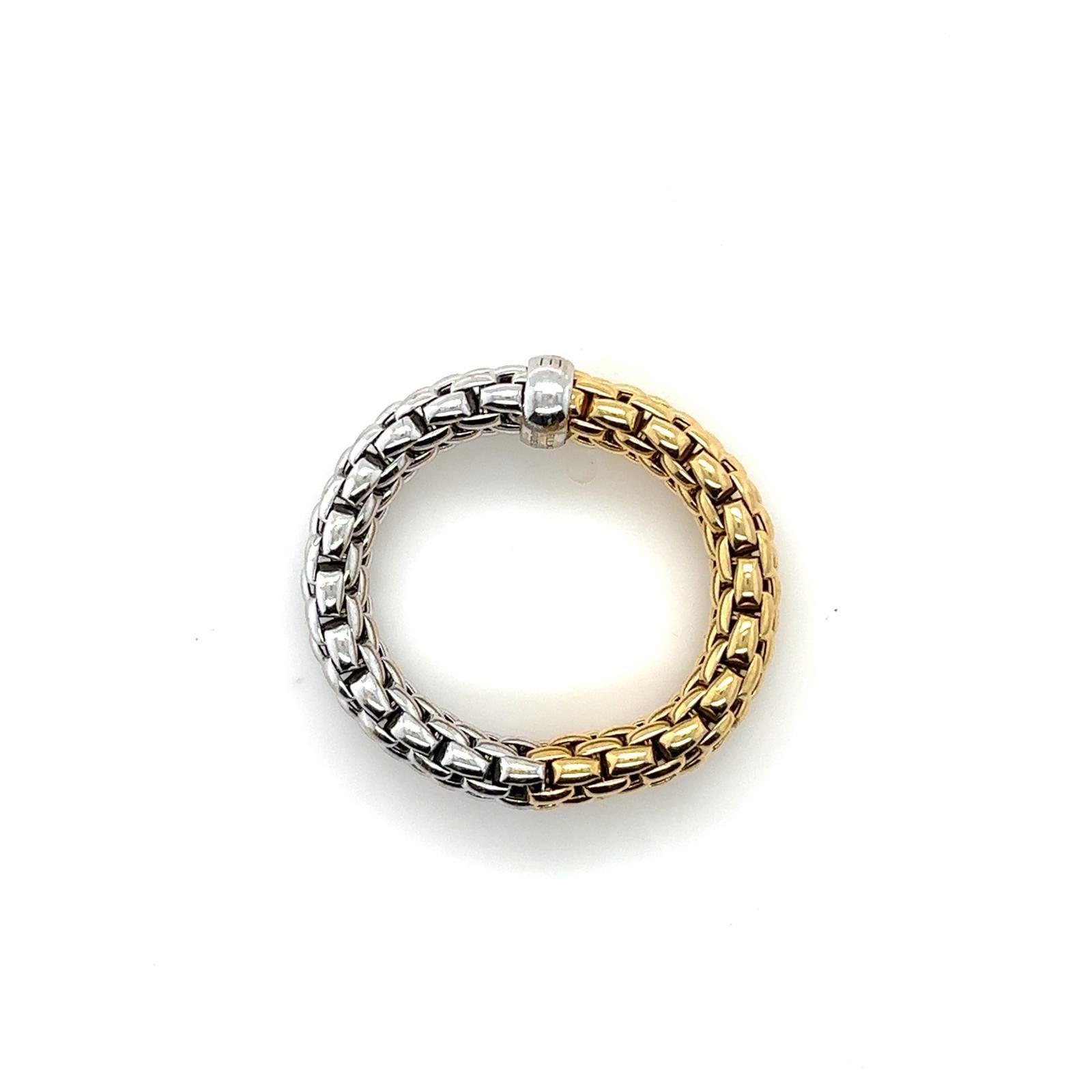 Fope Flex'it Ring 18 Karat White and Yellow Gold 2