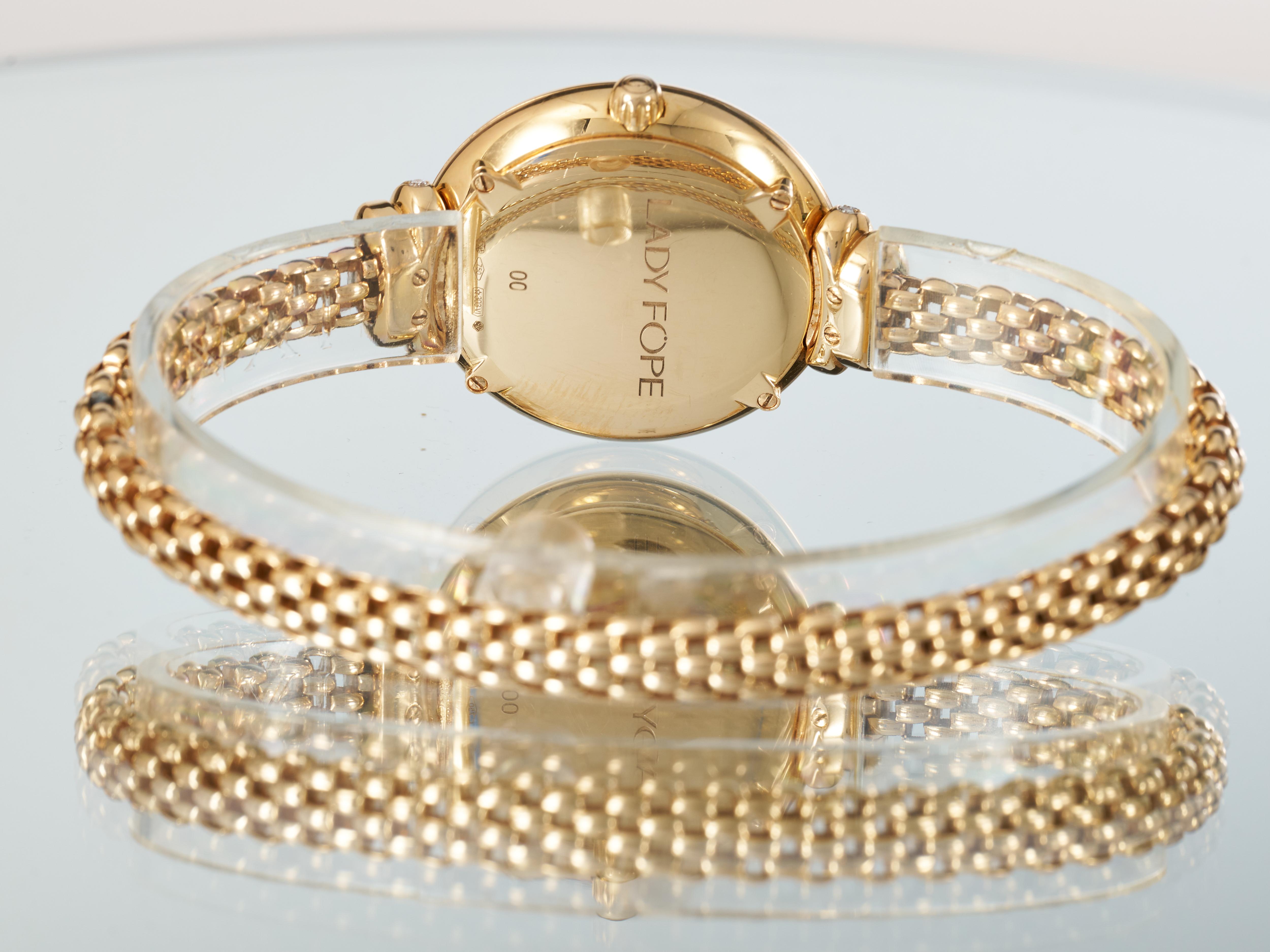 FOPE Gold Ladies Watch Pink Dial Diamonds 18K Flex'it Medium LF002 M RRP £15.8K en vente 11