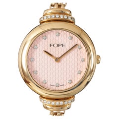 FOPE Reloj de oro para señora Esfera rosa Diamantes 18K Flex'it Medium LF002 M PVP £15.8K