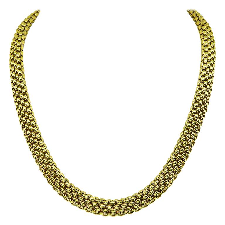 Fope Gold Mesh Necklace