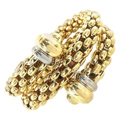 Fope Italian 18 Karat Gold Woven Link Coil Bracelet