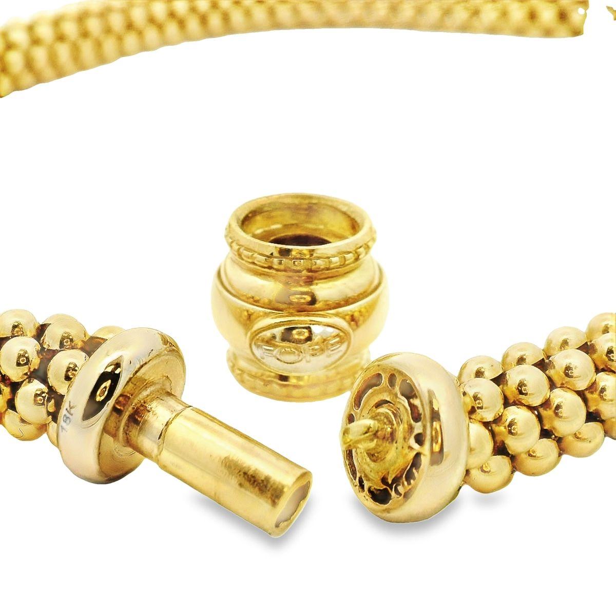 Modern Fope Italian Chunky Tubular Priofili 18K Gold 83.80 gr. Woven Necklace For Sale