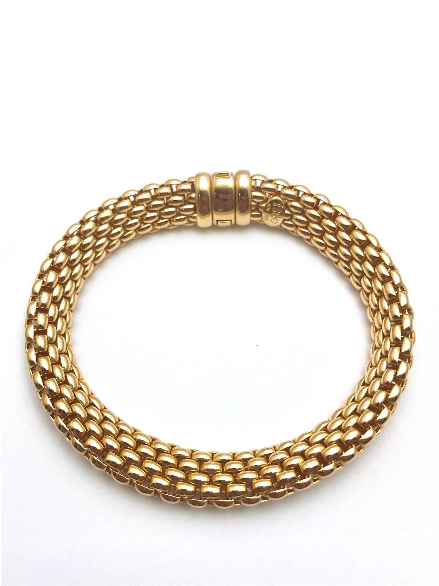 Women's or Men's Fope Italian Designed 18 Karat Rose Gold Link Bracelet