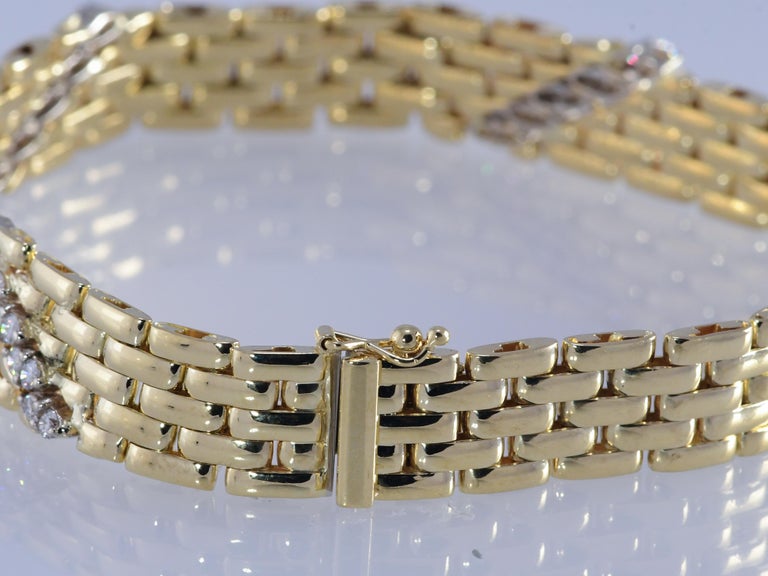 Fope Italian Panther Link 18 Karat Yellow Gold Diamond Bracelet 1.2 ...