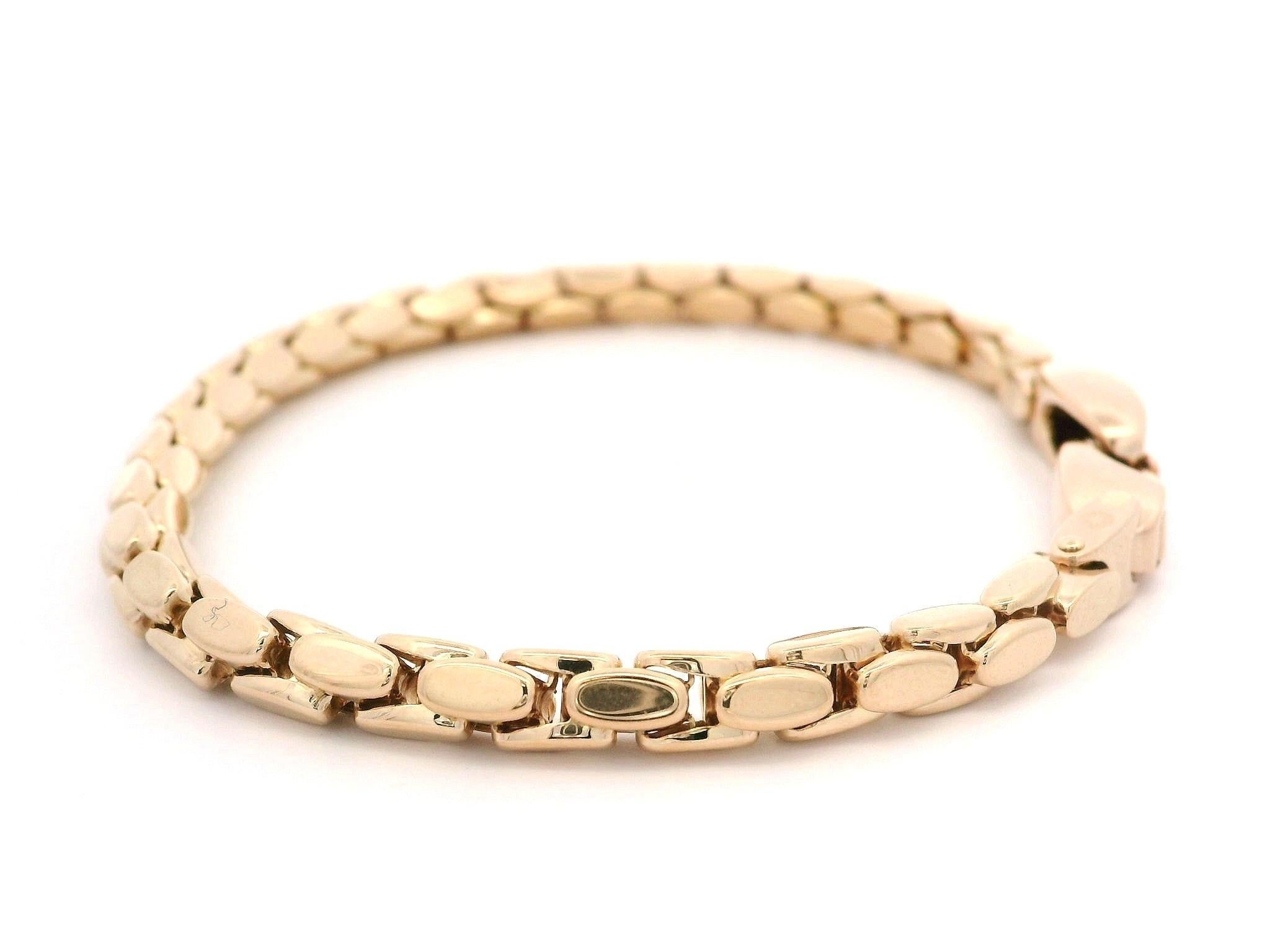 Fope Italian Well Made 18k Rose Gold Polished Finish Link Chain Bracelet 1