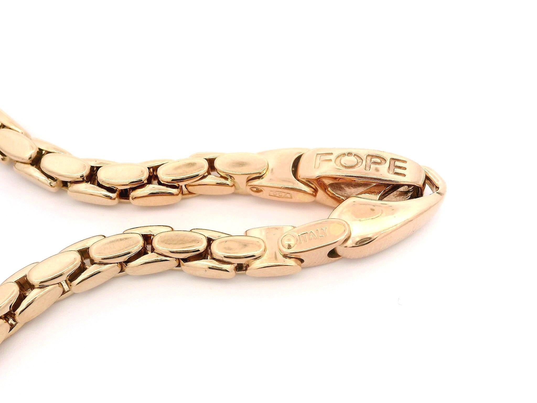 Fope Italian Well Made 18k Rose Gold Polished Finish Link Chain Bracelet 3