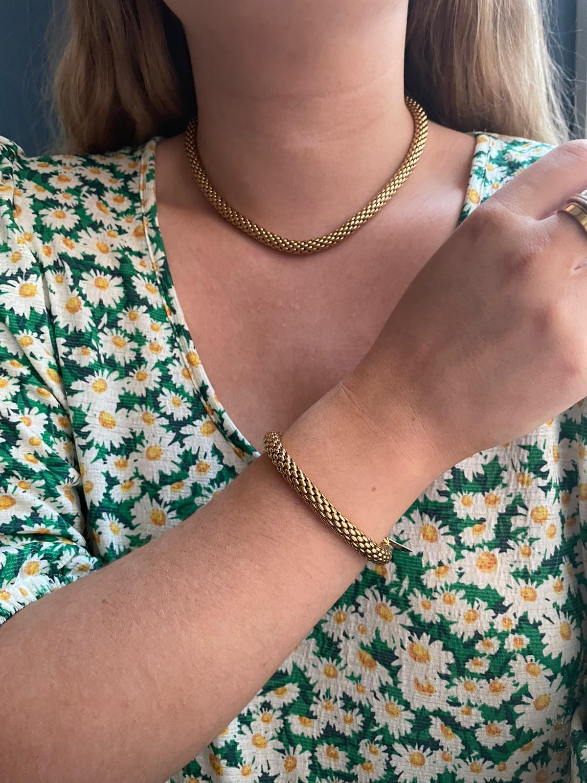 Women's or Men's Fope Italy Flex 'It 18 Karat Yellow Gold Necklace