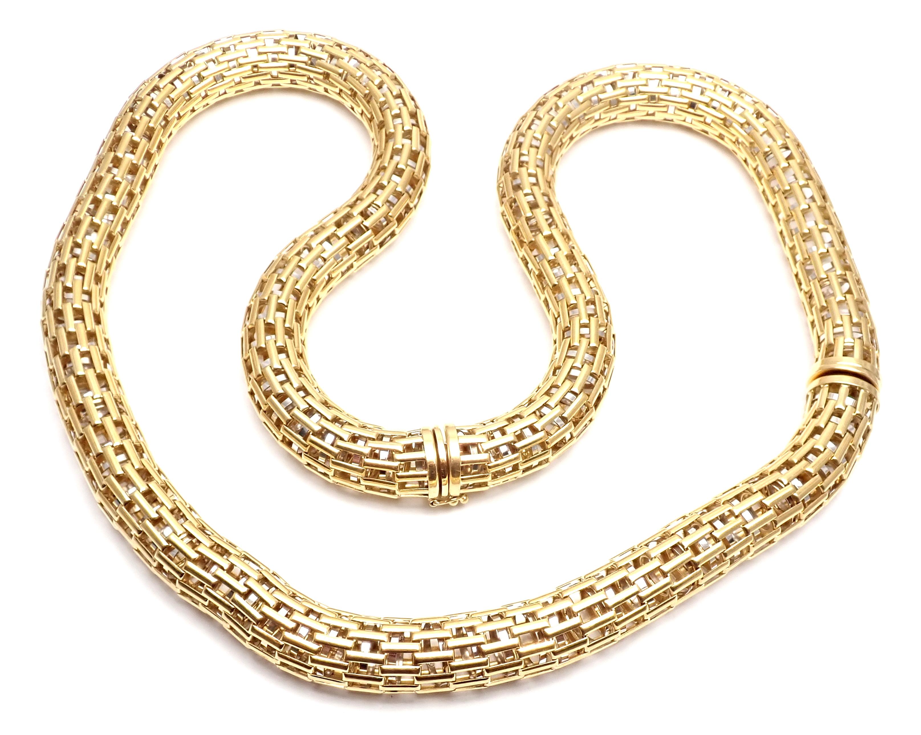 Fope Italy Set of Mesh Yellow Gold Necklace and Bracelet 3